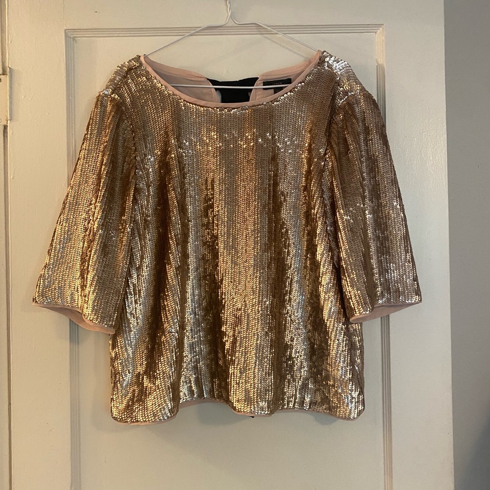 J. Crew Gold Sequin Blouse NWT size 10